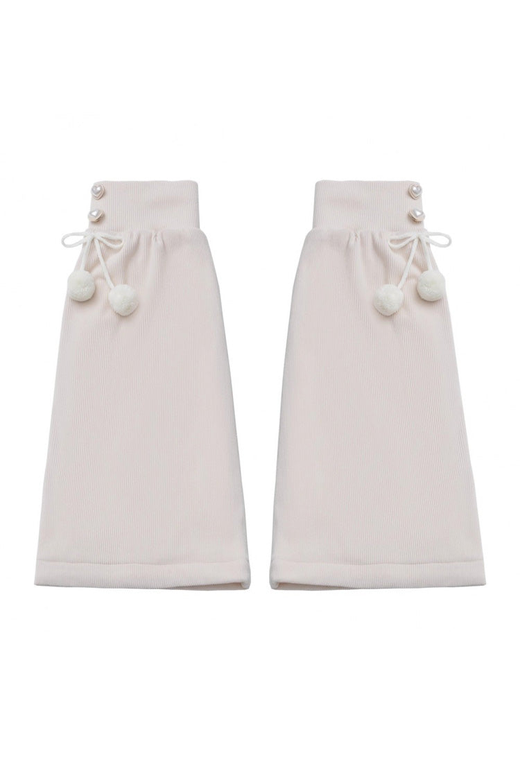 Brown [Fluffy Little Bear] Sleeveless Printed Ruffled Bow Sweet Lolita Strap Dress - Leg Warmers - 15