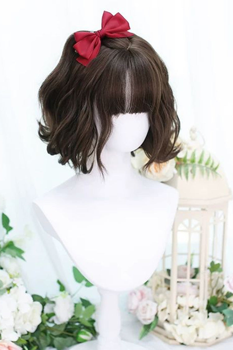 Cool Brown Japanese Sweet Lolita Short Wig with Neat Bangs - Product - 2