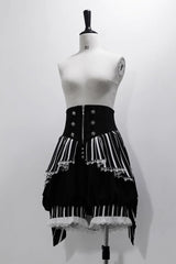 Black/White Wonderful Trick Stripe Print Lace Ouji Fashion Elegant Lolita Shorts - Product - 11