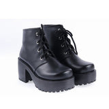 Black Patent Leather High Heels Platform Classic Lolita Shoes - Product - 2