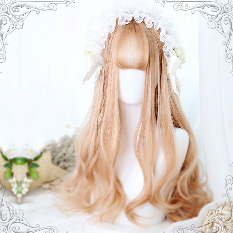 Yellow Gentle Big Wavy Hair Sweet Lolita Wigs - Yellow - 1