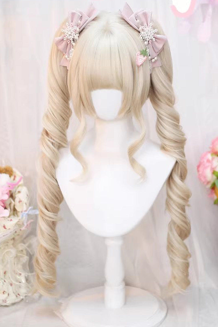 イエロー アニメ風 ツインテール スウィート 和風ロリータウィッグ