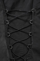 Black Bat Collar Sleeveless Asymmetric Women's Gothic Vest - Product - 7