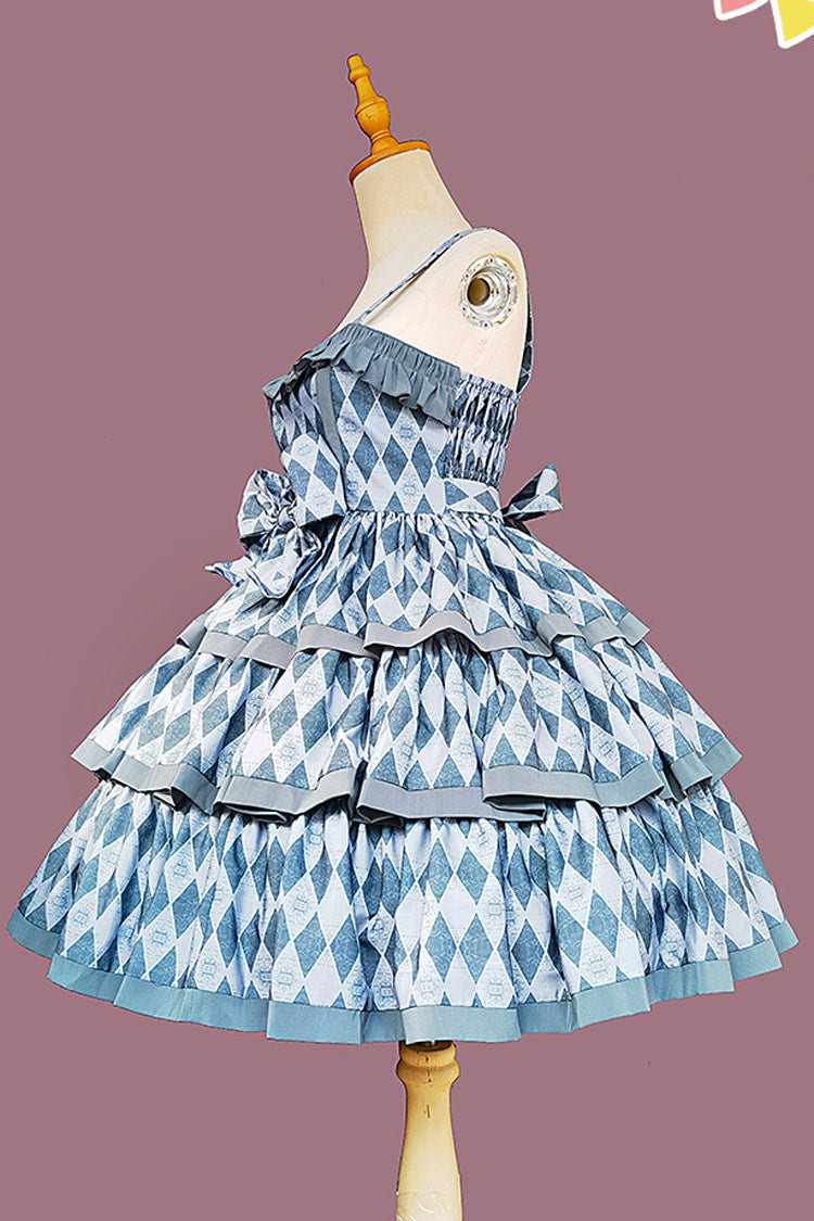Stripe Print [Cloth Cat] Triple-Layered Ruffle Bowknot Sweet Lolita Dress 4 Colors - Product - 7