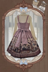 Pink/Purple Bear Print Bowknot Classic Lolita JSK Dress - Product - 2