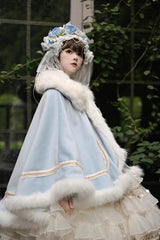 [Snowflake Ballad] Sweet Princess Fur-Collar Lolita Coat Cloak 7 Colors - Product - 17