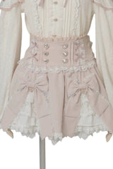 Jirai Kei Plaid Printed Ruffled Bow Gothic Japanese Lolita Skirt 3 Colors - Pink - 2