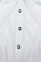 White Long Puff Sleeves Lace Men's Gothic Blouse - Product - 6
