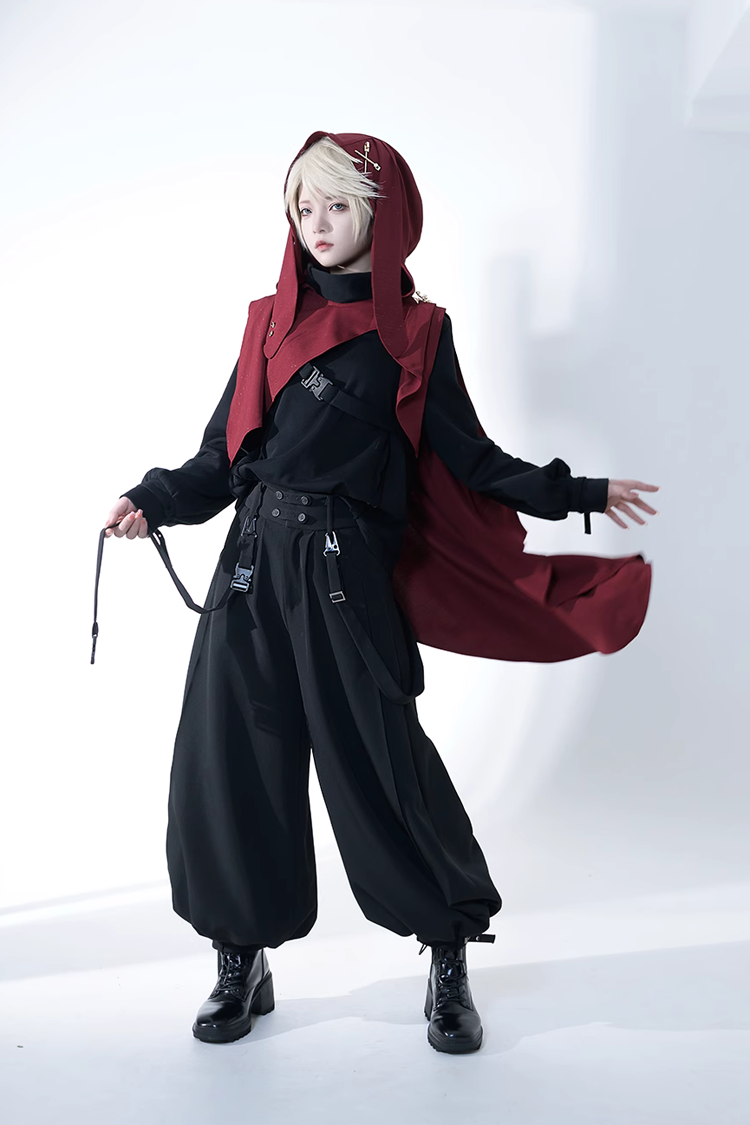 Black Functional Rabbit Cool and Handsome Ouji Lolita Pants - Product - 3