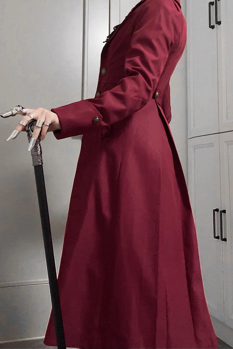 [Paranoid’s Punishment ] Long Sleeves Slim Gothic Lolita Trench Coat 2 Colors - Product - 6