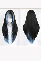 Black/Blue Ombre Highlighted High-Layered Long Straight Sweet Lolita Wig - Product - 5