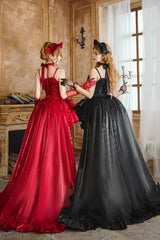 Black [Duet] Sleeveless Double-Layered Ruffle Bowknot Gothic Elegant Gorgeous Lolita Jsk Dress - Product - 13