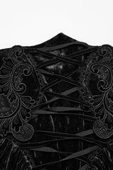 Black High Waisted Lace-Up Women's Gothic Fishtailed Skirt - Product - 5