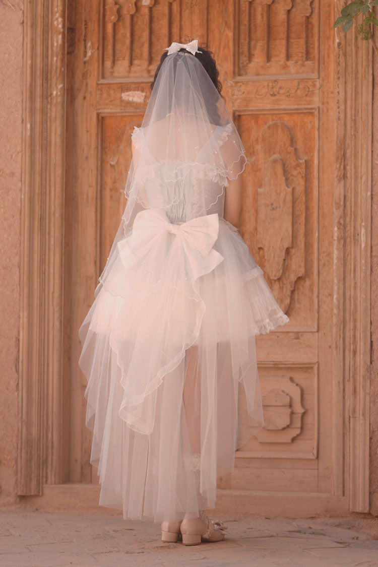 Blue [Sweetheart Splolita] Ruffle Bowknot Lace-Up Sweet Lolita Skirt Set - Product - 6
