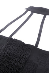 Black Off Shoulder Halterneck Sleeveless Irregular High Low Multi-Layered Lace Women's Gothic Dress - Product - 17