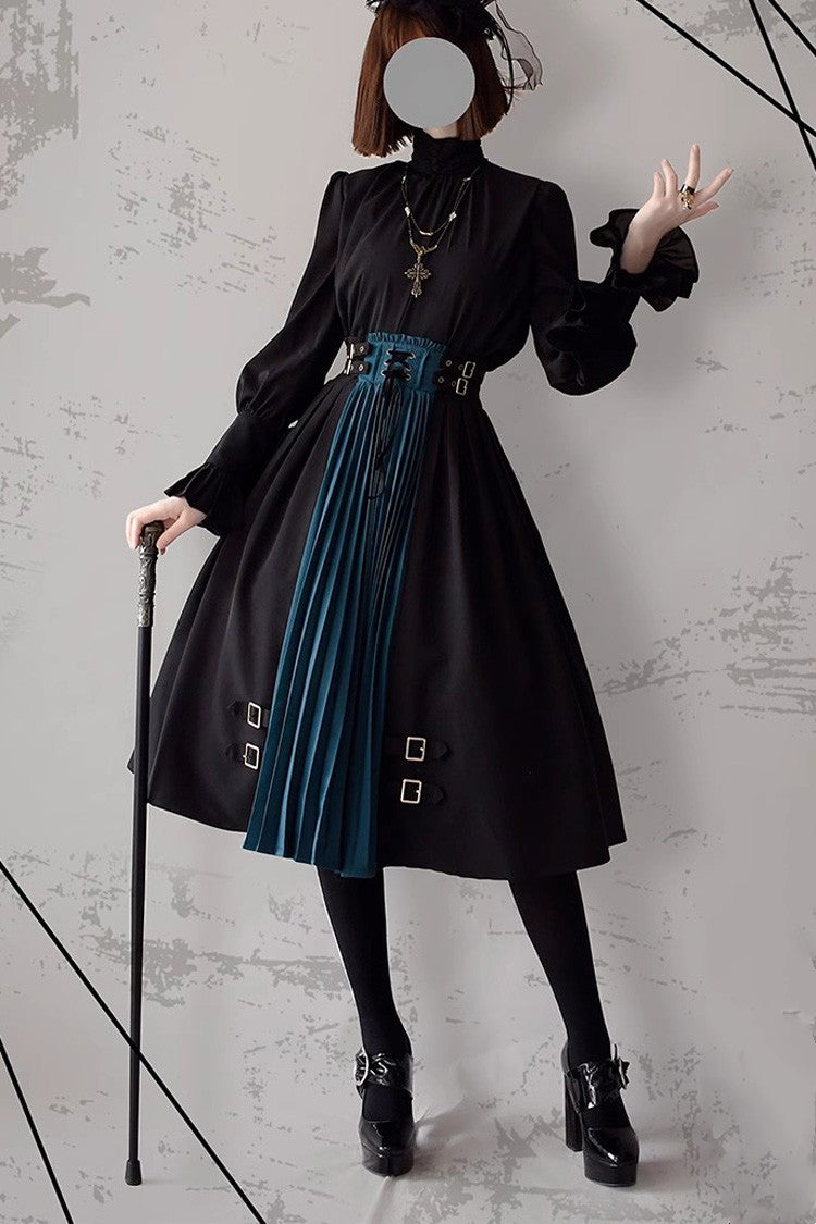 Black/Blue Dawn Keeper Lolita Skirt - Product - 5