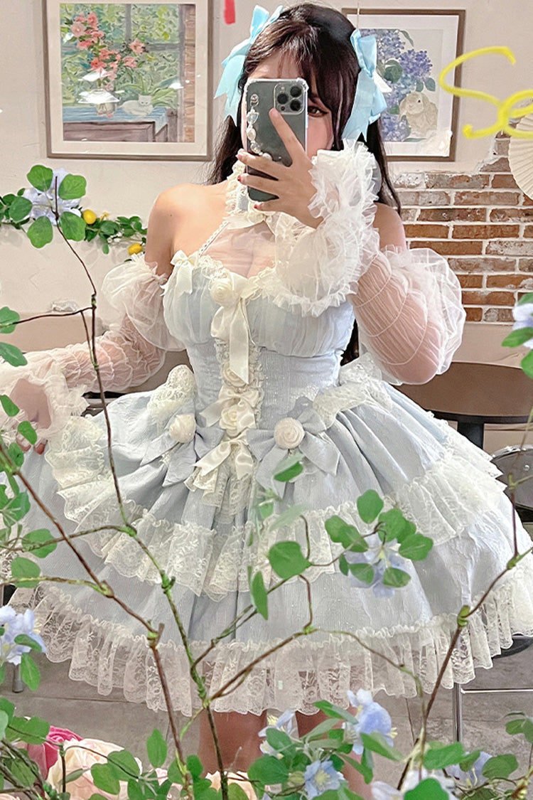 Princess Sleeveless Ruffle Bowknot Lace Sweet Lolita Jsk Dress 4 Colors - Product - 8