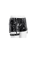 Black Slim Womens Steampunk Shorts - Product - 7