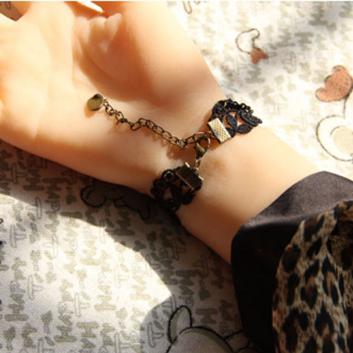 Black Fashion Simple Bride Lace Fringe Female Sweet Bracelet - Product - 6