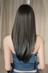 Multi-Color Clear Water Blue Highlights Full Bangs Long Straight Lolita Wig - Product - 3