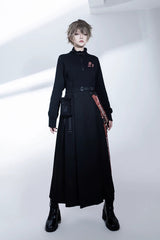 Black [Nameless Blade] Stand Collar Long Sleeves Gothic Prince Ouji Lolita Skirt Set - Product - 11