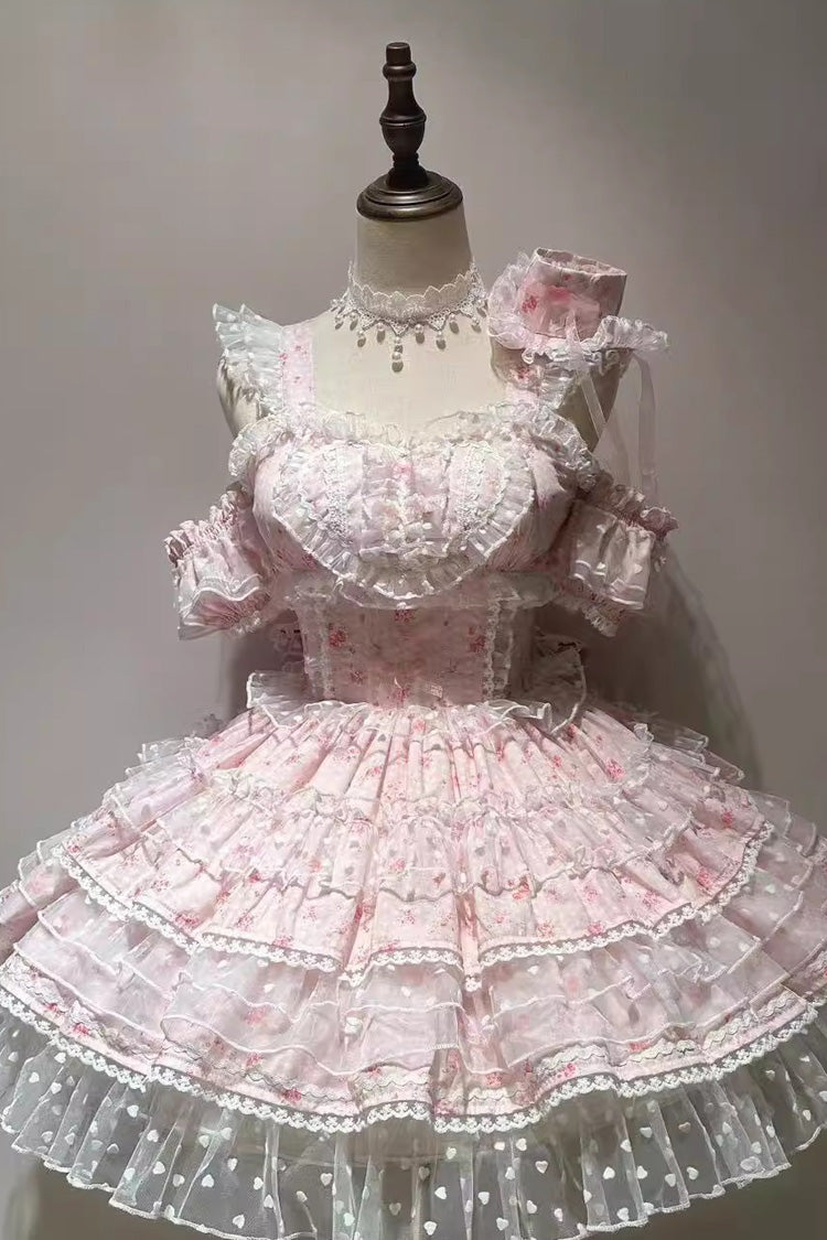 Pray for Dopamine Multi-layer Ruffle Lace Sweet Lolita Jsk Dress 5 Colors - Product - 10