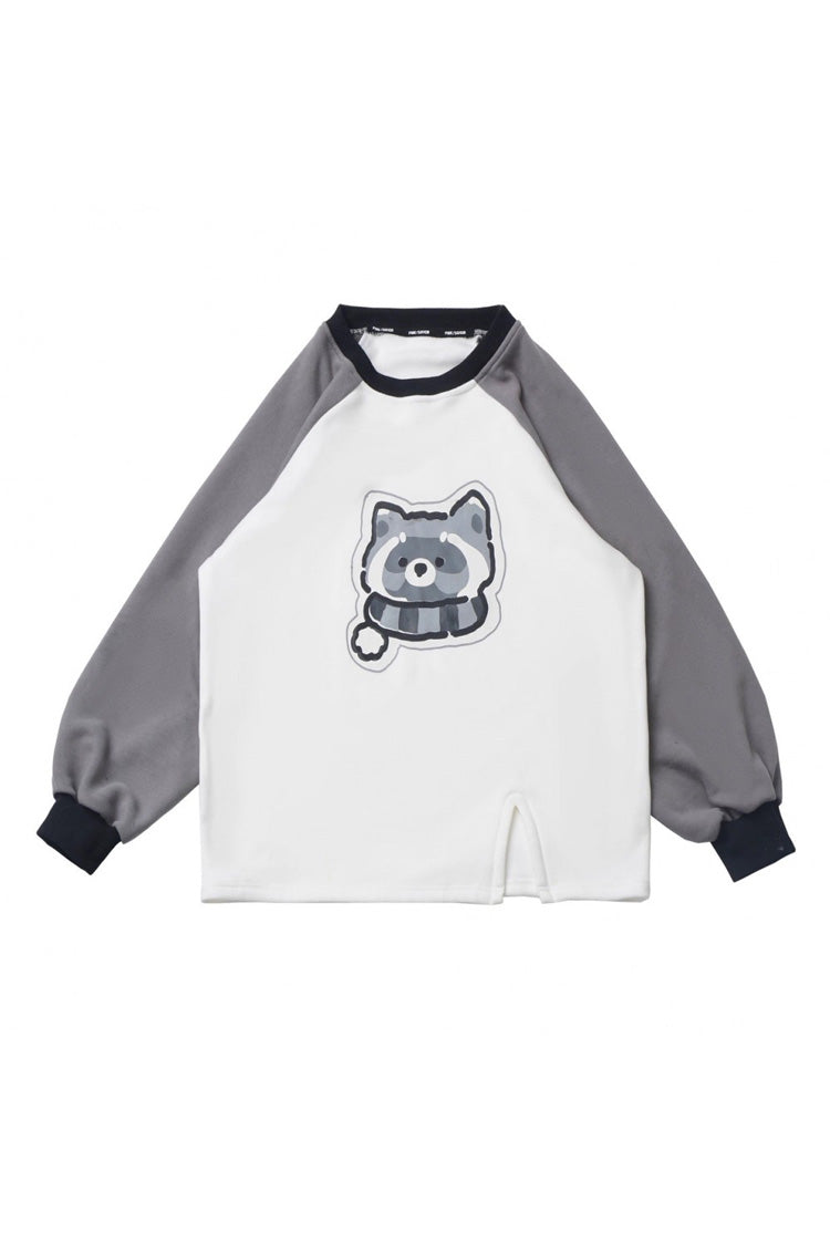 Black/Grey [Little Hibernating Bear] Long Sleeves Hooded Zippered Sweet Lolita Coat and Skirt Set - Sweatshirt - 6