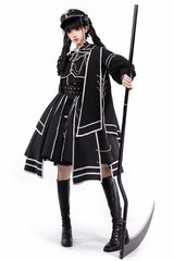 [Judgement Knight] Long Sleeves Print Bowknot Gothic Lolita Skirt Set 2 Colors - Product - 2