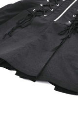 Black Point Collar Sleeveless Skull Zip Women's Punk Dress - Product - 15