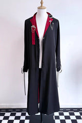 Black/Red [Night Sentinel] Long Sleeves Ouji Gothic Lolita Long Trench Coat - Product - 3