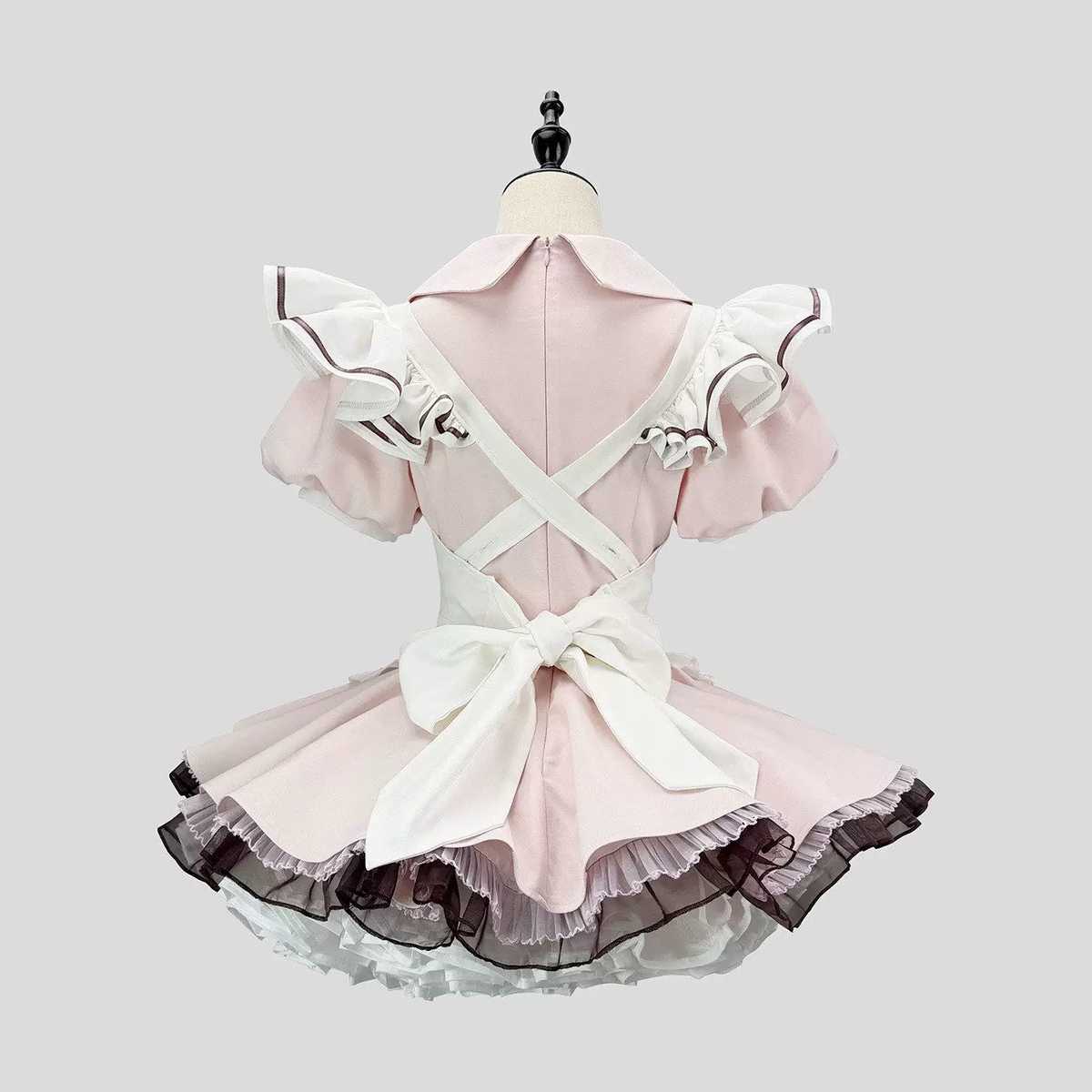 Cute Maid Lolita Dress with Heart Buttons and Bow Charm - view 4