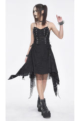 Black Lace Ripped Women's Gothic Jsk Dress - Product - 3