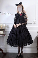Black [Forest Waltz] Embroidery Sweet Elegant Lolita Suspender Top - Product - 3