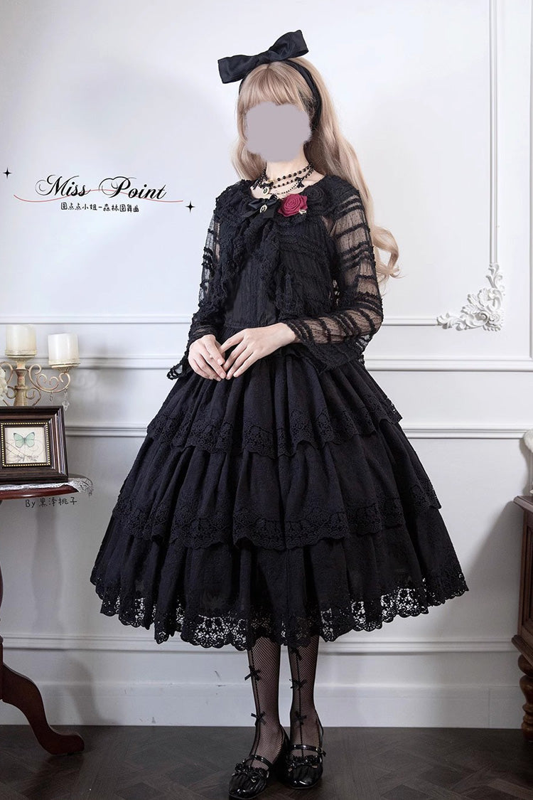Black [Forest Waltz] Embroidery Sweet Elegant Lolita Suspender Top - Product - 3