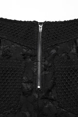 Black Ripped Detachable Side Slit Women's Punk Skirt - Product - 8