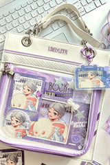 Small‑Load Square Chain Sweet Lolita Top‑Handle Shoulder & Crossbody Ita Bag 4 Colors - White/Purple - 5