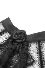 Black Short Puff Sleeves High/low Multi-Layered Women's Gothic Chiffon Dress Wedding Dress - Product - 14
