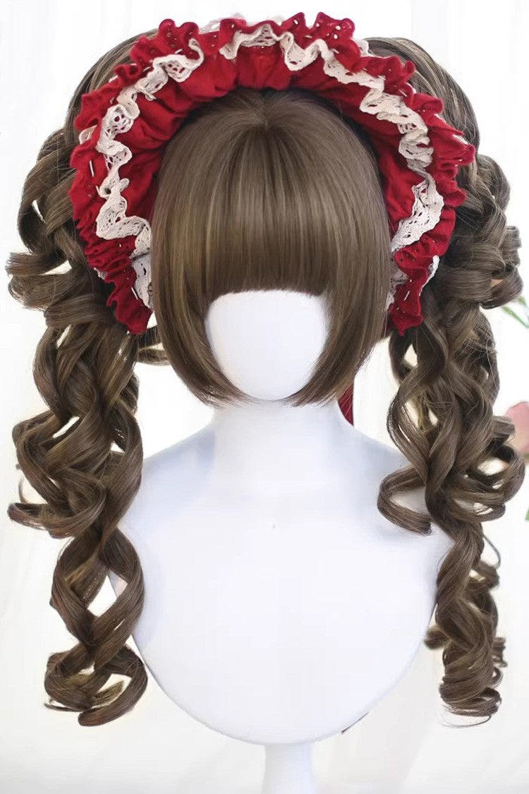 Special Roman Ringlet Curls Sweet Lolita Wig Set 3 Colors - Mint-Beige-Brown - 1