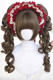 Special Roman Ringlet Curls Sweet Lolita Wig Set 3 Colors front view