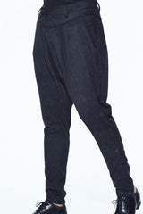 Black Oversize Jacquard Pattern Ribbons Snap Fastener Men's Gothic Pants - Product - 5