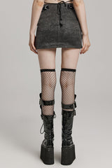 D Shaped Buckle Mesh Women's Steampunk Layered Skirt 2 Colors - Product - 11