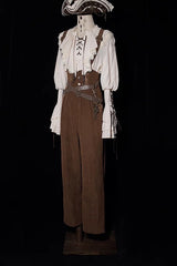 Pirate Series Navigation Treasure Hunting Guide High Waisted Embroidery Ouji Handsome Lolita Long Pants 2 Colors - Product - 12
