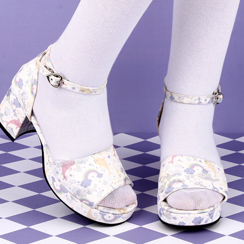 Dreamy Cute Fish Printing Round toe Sweet Lolita Sandals - Product - 3