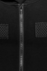 Black Long Sleeves Buckle Belt Hooded Women's Punk Dress - Product - 5