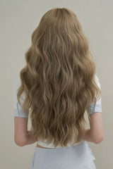Milk Tea Brown Korean Style Fluffy Face-Framing Air Bangs Wavy Sweet Lolita Wig - Product - 3