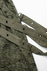 Green Ripped Men's Punk Sagging Pants with Straps - Product - 6