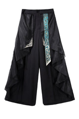 Black/Green Round Collar Long Sleeves Ruffle Embroidery Chinese Style Vintage Handsome Ouji Lolita Set - Product - 15