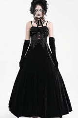 Black Tassels Hanayome Lace-Up Women's Gothic Slip Wedding Dress - Black - 1