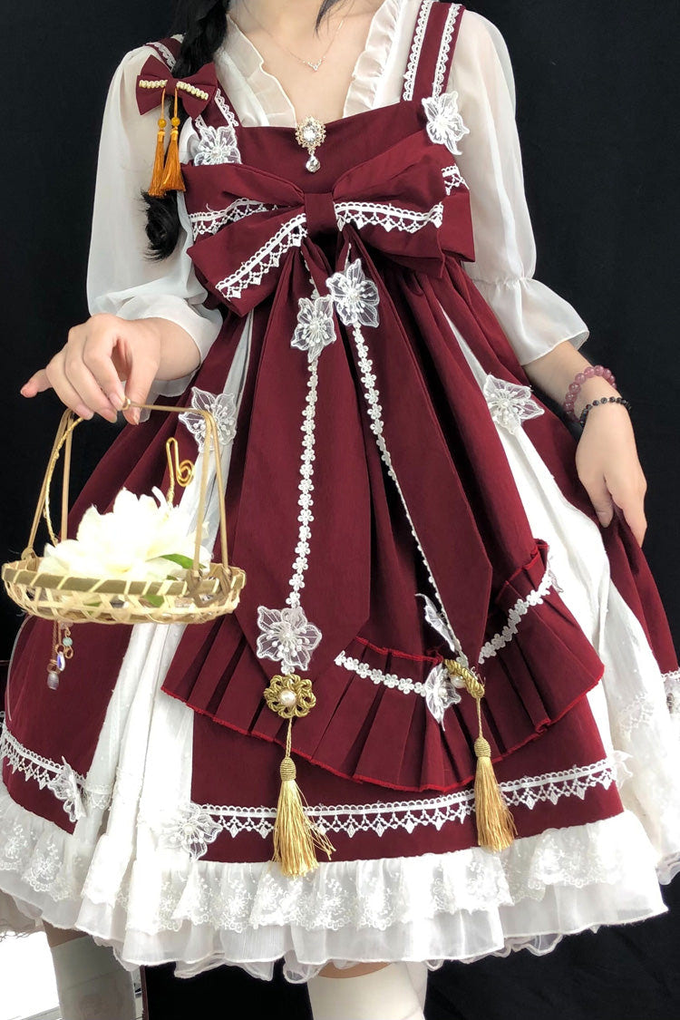 Chinese Style Rainbow Fairy Elegant Sweet Lolita JSK Dress 3 Colors - Wine - 1