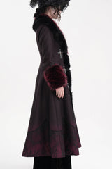 Black/Red Cross Long Sleeves Lace Women's Gothic Long Coat - Product - 5